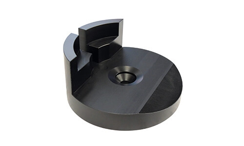 Plastic support for bevelled shock absorbers