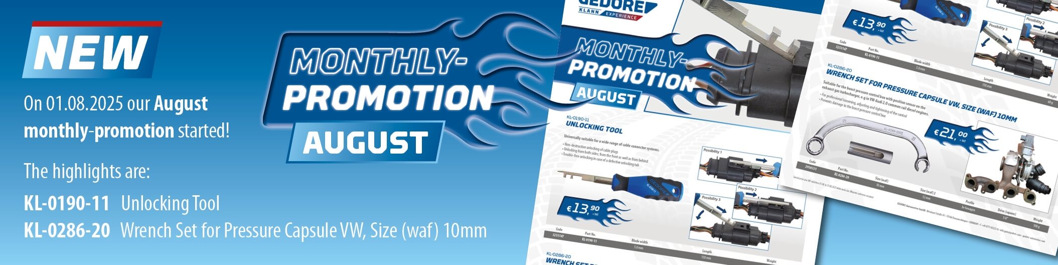 Presentation of the monthly promotion with price.