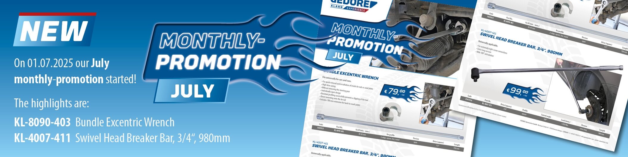 Presentation of the monthly promotion with price.