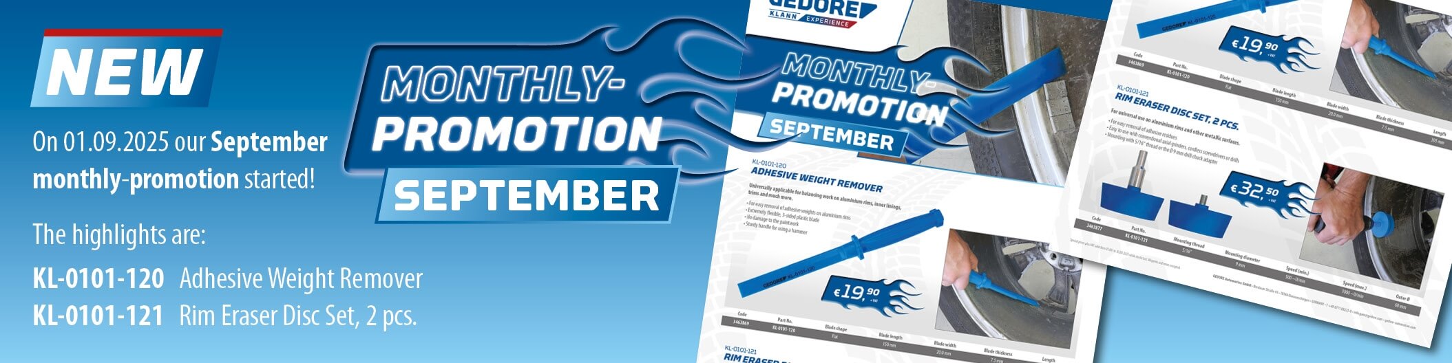Presentation of the monthly promotion with price.