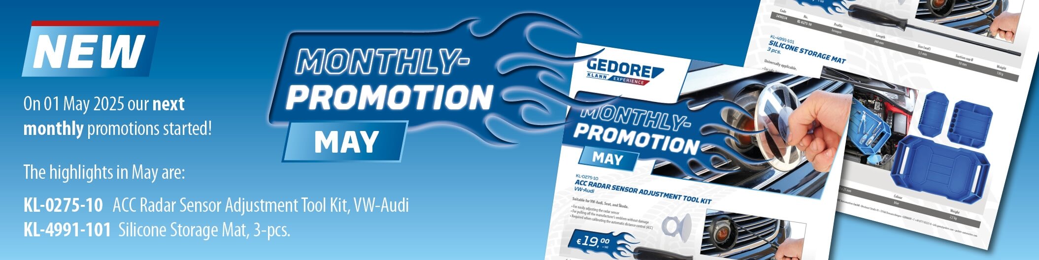 Presentation of the monthly promotion with price.
