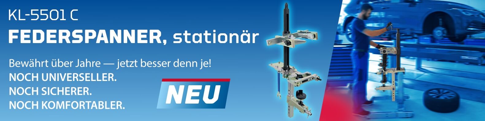 Darstellung des KL-5501 in der Werkstatt auf dem mobilen Gestell.